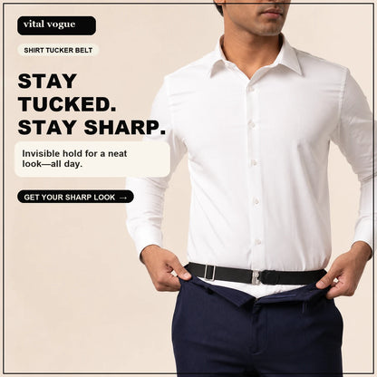 VitalVogue Stay-Tucked Shirt Belt for Men and Women