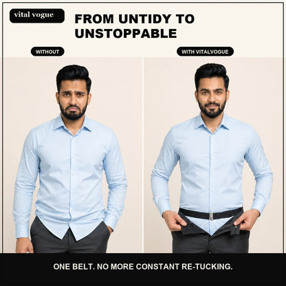 VitalVogue Stay-Tucked Shirt Belt for Men and Women