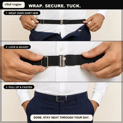 VitalVogue Stay-Tucked Shirt Belt for Men and Women