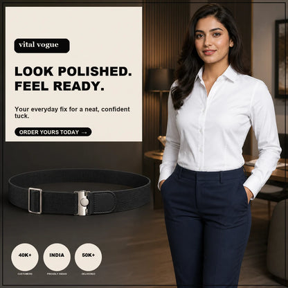 VitalVogue Stay-Tucked Shirt Belt for Men and Women