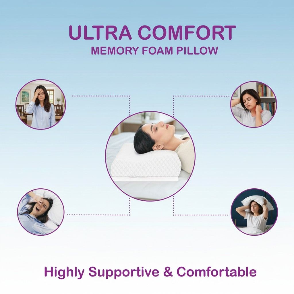 VitalVogue Memory Foam Pillow Pain Relief Pro