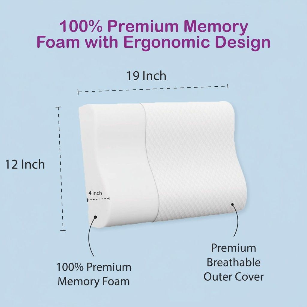 VitalVogue Memory Foam Pillow Pain Relief Pro