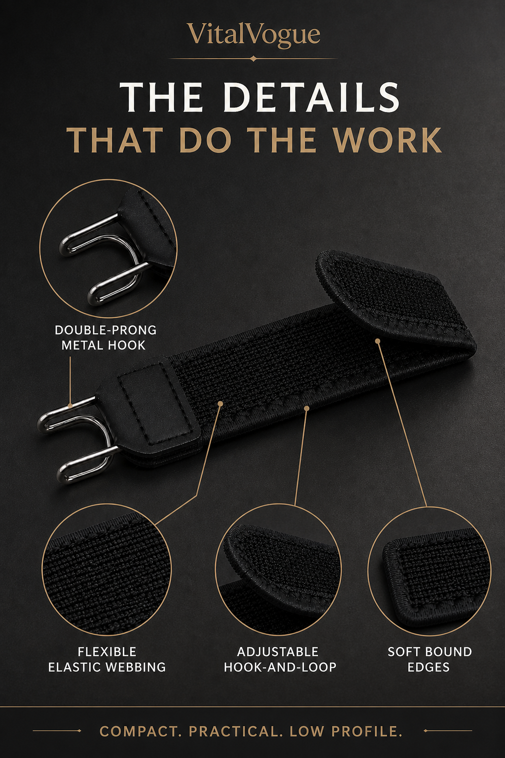 VitalVogue No-Buckle Stretch Belt: Slim, Secure & Comfortable for Men and Women